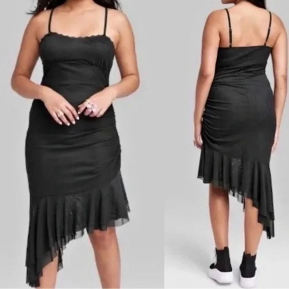 Wild Fable Women's Medium Size Dress | BLACK | STRETCHY| ANGLED| NWT - Picture 11 of 11